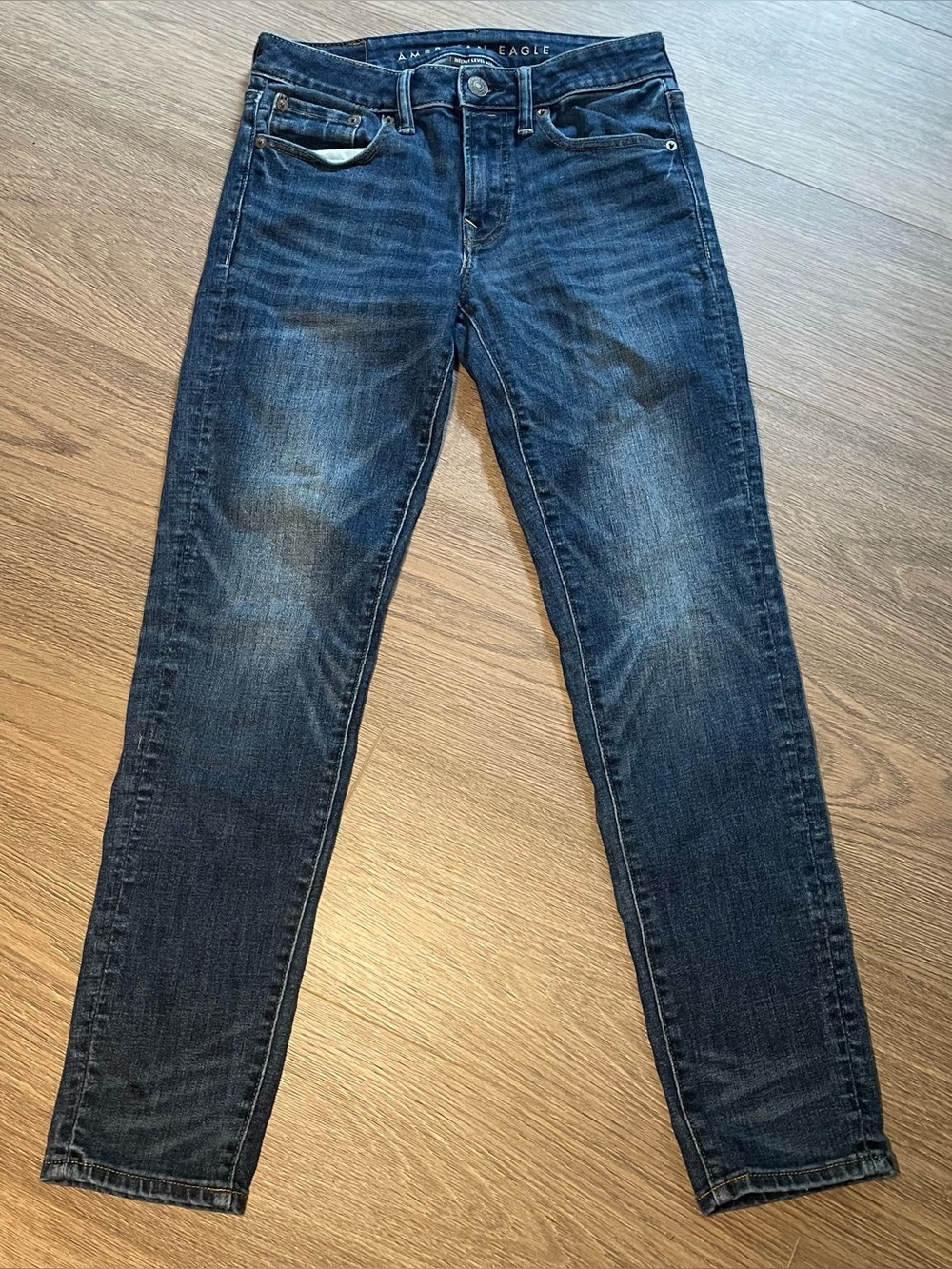 American Eagle Men’s Skinny Jeans 28W 30L 28x30 Dark Wash Distressed Y2K Street